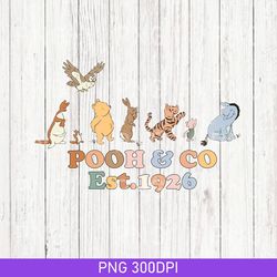 vintage winnie the pooh png, pooh and co est 1926 png, pooh and friends png, disney family png, disneyland trip 300dpi
