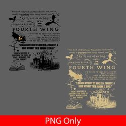 funny fourth wing dragon embroidered png, basgiath war college png, ya fantasybook, wing leader, gift for readers png