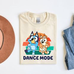 Dance Mode Bluey Vintage Style Unisex Tshirt, Bluey Family Retro Shirt, Happy fathers Day Shirt, Gift For Her, Gift For