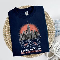 Vintage I Survived The NYC Earthquake Retro Design Tee, NYC Tshirt, New York City Earthquake 2024 Shirt