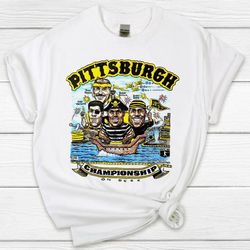 Pittsburgh Baseball Cute Cartoon Art 90s Vintage White Sweatshirt, Pittsburgh Baseball Team Retro Shirt, American Baseba