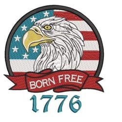 american flag and eagle embroidery design, independence day