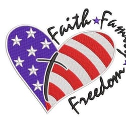 heart american flag embroidery design, independence day