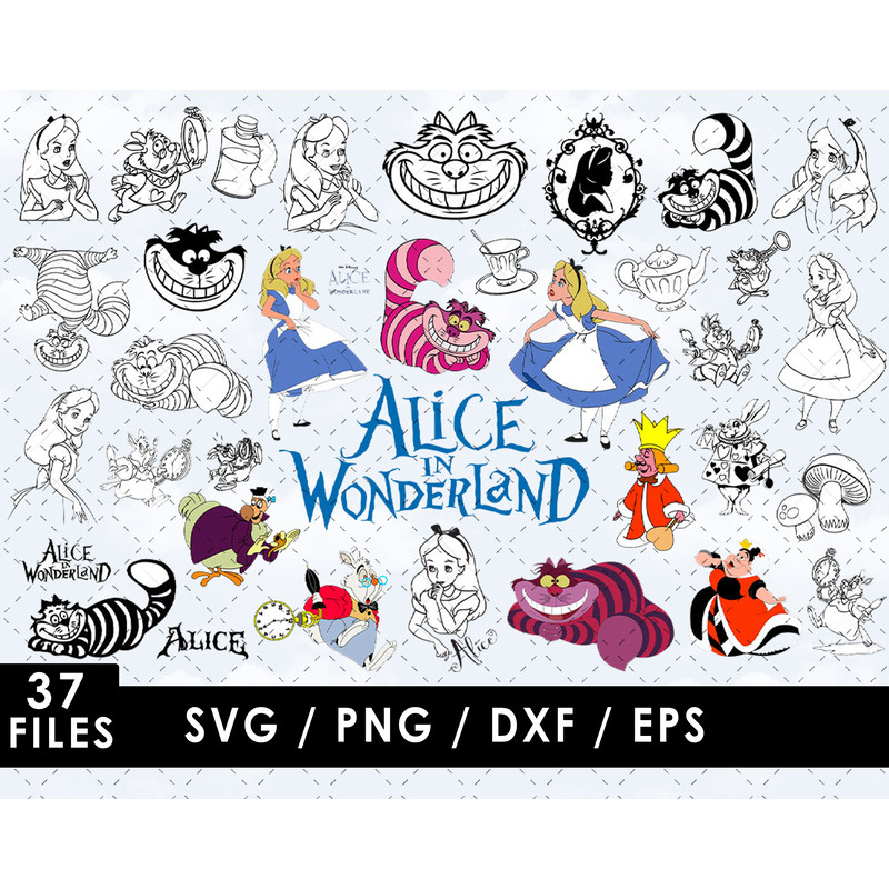 Alice In Wonderland Svg Files Alice Wonderland Png File Vector Png Image SVG Cut File For Cricut Cl 0