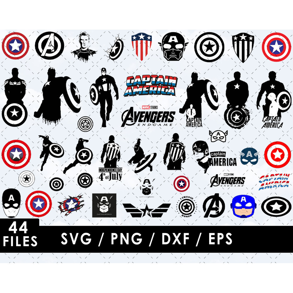 Captain America SVG Files Captain America PNG Files Vector PNG Images SVG Cut File for Cricut Cl