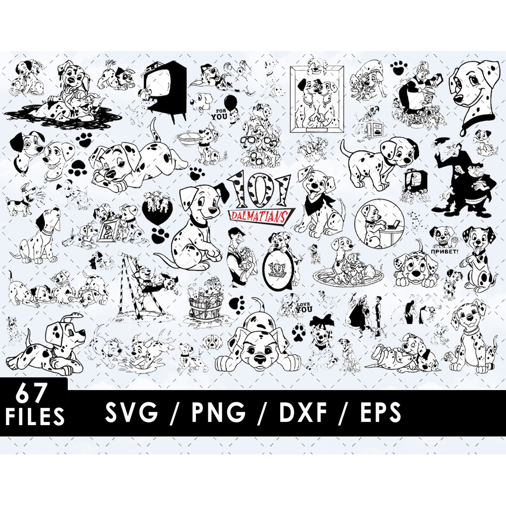Dalmatians SVG Files Dalmatians PNG Files Vector PNG Images SVG Cut File for Cricut Clipart Bund