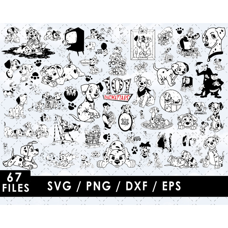 Dalmatians SVG Files Dalmatians PNG Files Vector PNG Images SVG Cut File for Cricut Clipart Bund