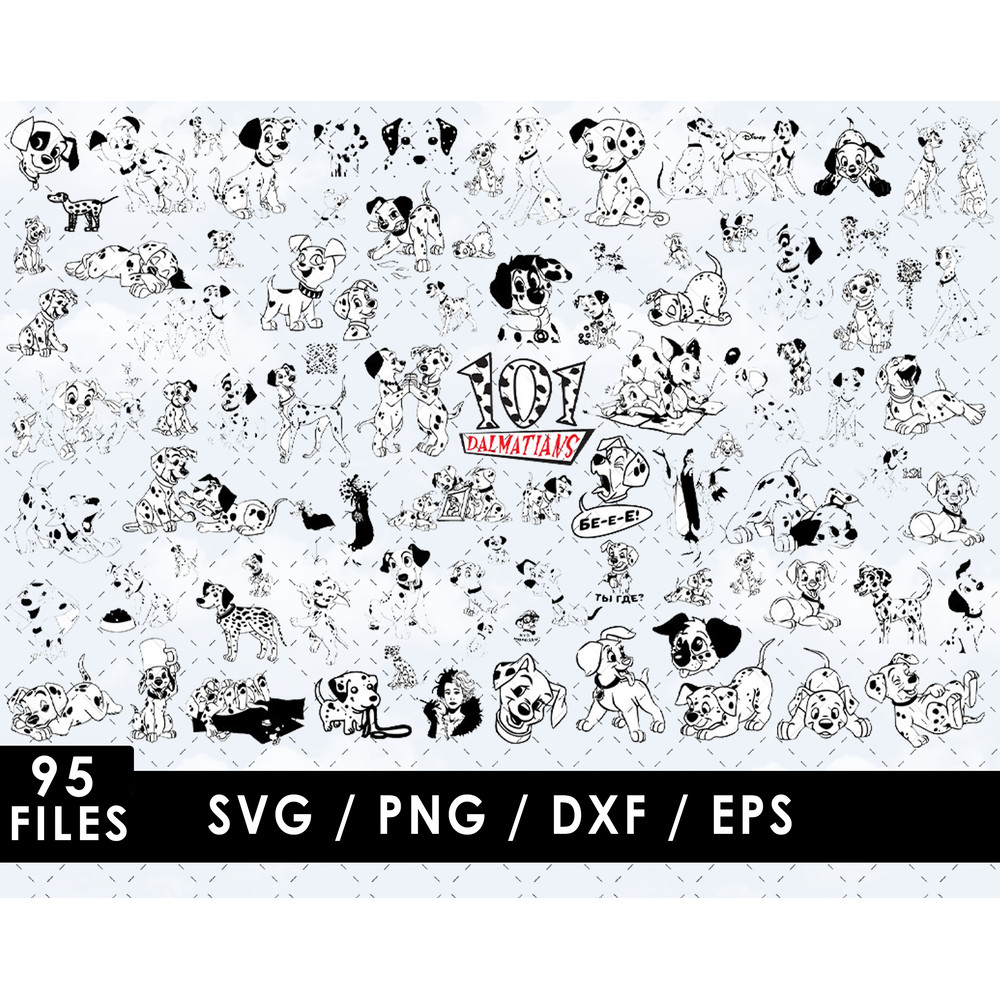 Dalmatians SVG Files Dalmatians PNG Files Vector PNG Images SVG Cut File for Cricut Clipart Bund