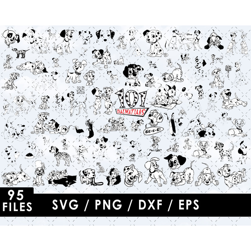 Dalmatians SVG Files Dalmatians PNG Files Vector PNG Images SVG Cut File for Cricut Clipart Bund
