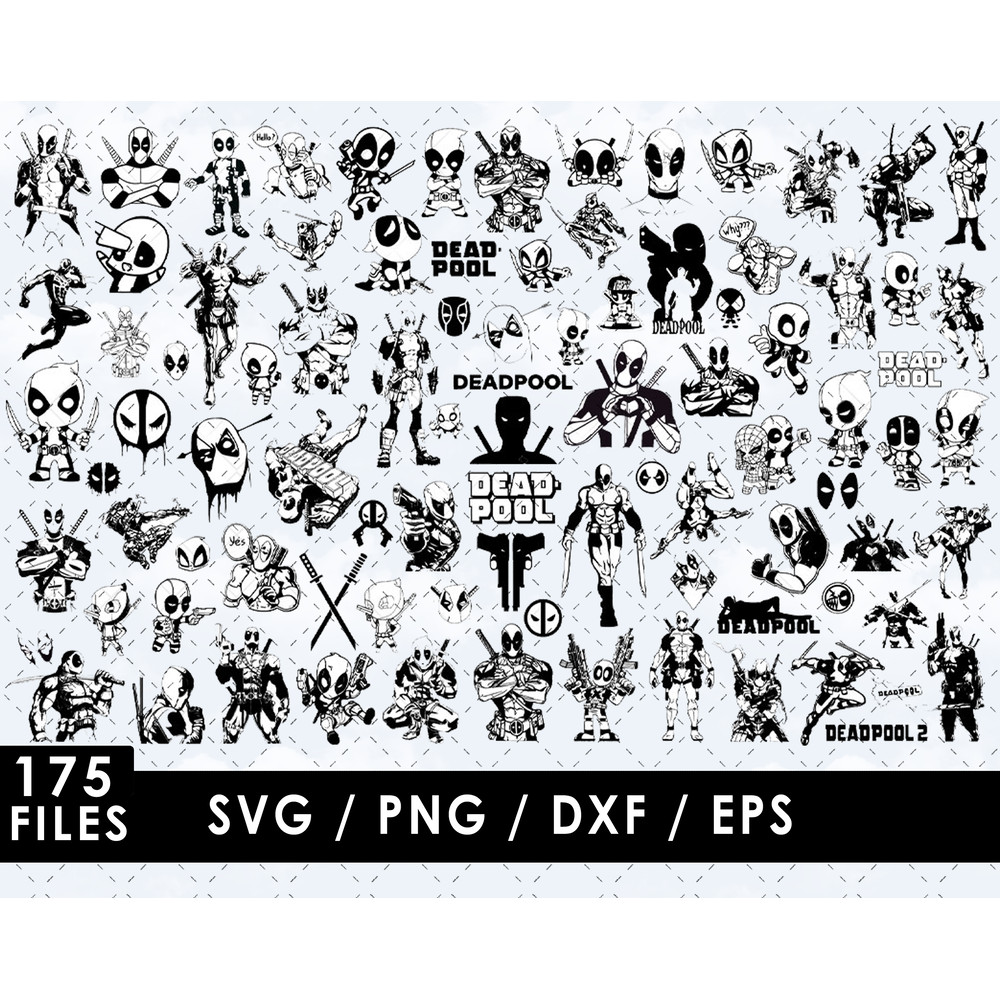 Deadpool SVG Files Deadpool PNG Files Vector PNG Images SVG Cut File for Cricut Clipart Bundle P