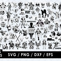 deadpool svg & png files: vector images and clipart bundle pack for cricut cutting machines 2