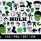 Hulk SVG Files Hulk PNG Files Vector PNG Images SVG Cut File for Cricut Clipart Bundle Pack Mar