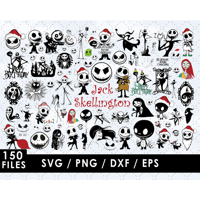 Jack Skellington SVG Files Jack Skellington PNG Files Vector PNG Images SVG Cut File for Cricut