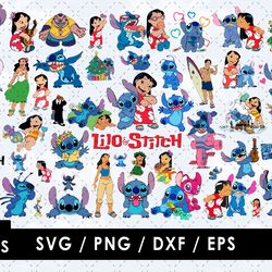 lilo and stitch svg & png files: vector images and clipart bundle pack for cricut cutting machines