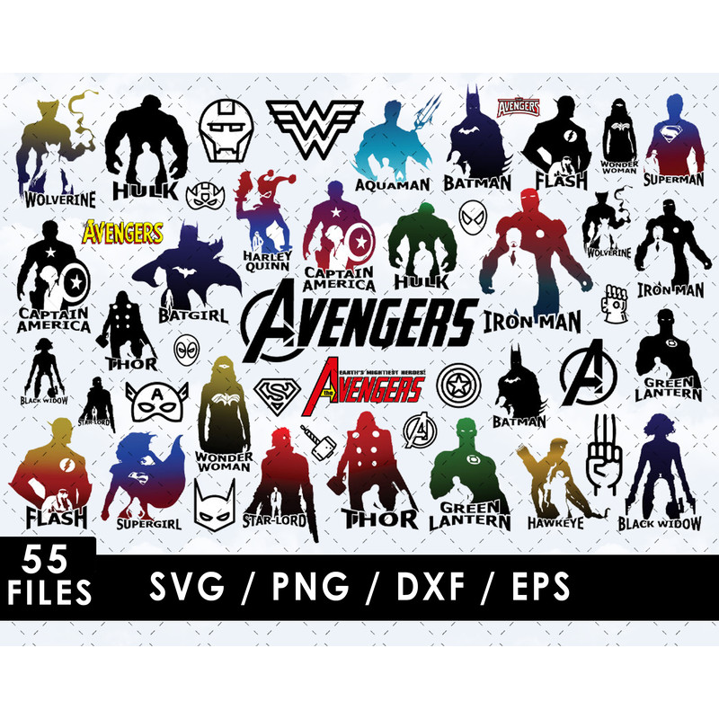 Superhero SVG Files Superhero PNG Files Vector PNG Images SVG Cut File for Cricut Clipart Bundle