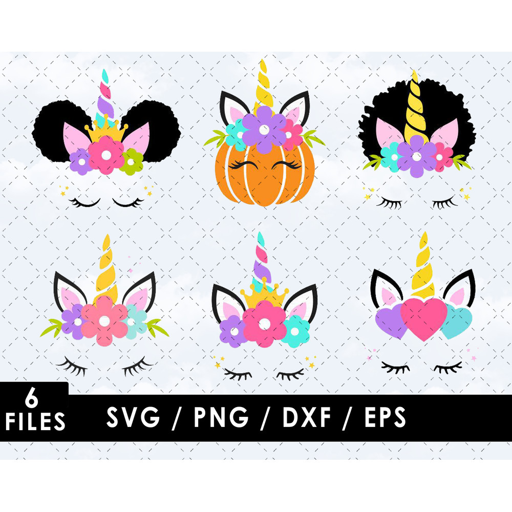 Unicorn SVG Files Unicorn PNG Files Vector PNG Images SVG Cut File for Cricut Clipart Bundle Pac