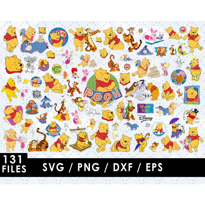 Winnie the Pooh SVG Files Winnie the Pooh PNG Files Vector PNG Images SVG Cut File for Cricut Cl