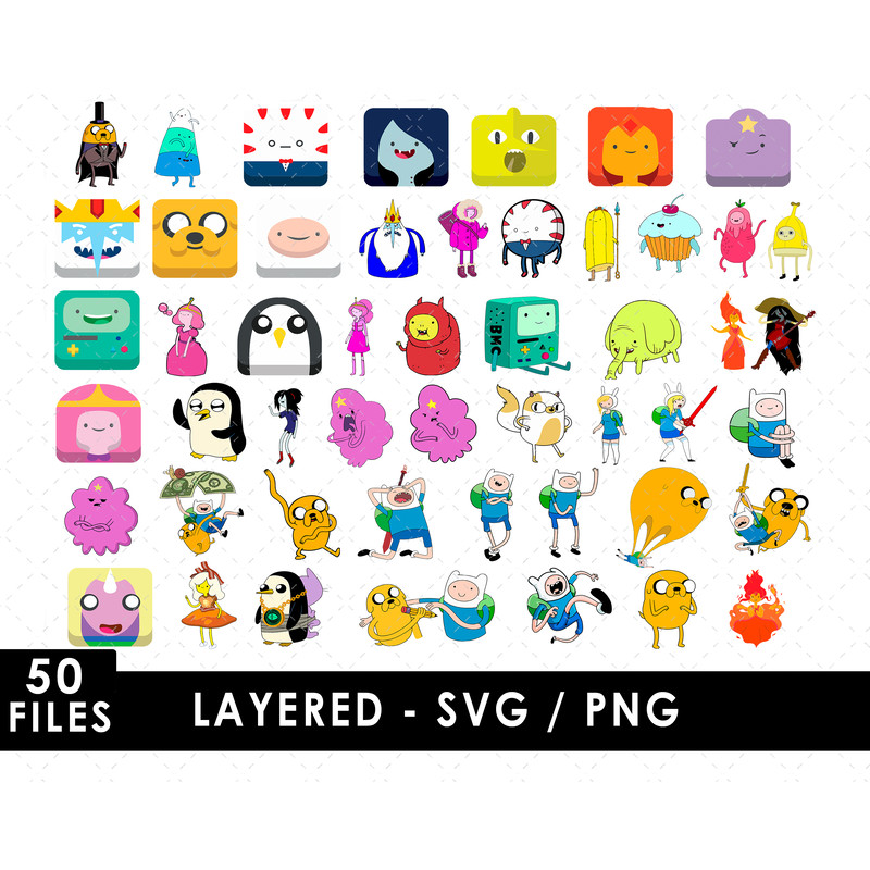 Adventure Time SVG Files Adventure Time PNG Files Vector PNG Images SVG Cut Files for Cricut Cli