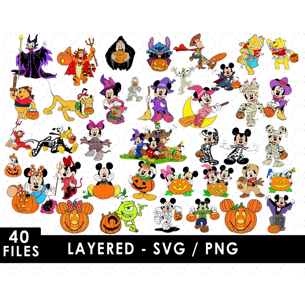 Halloween Cartoon SVG Files Halloween Cartoon PNG Files Vector PNG Images SVG Cut Files for Cricu