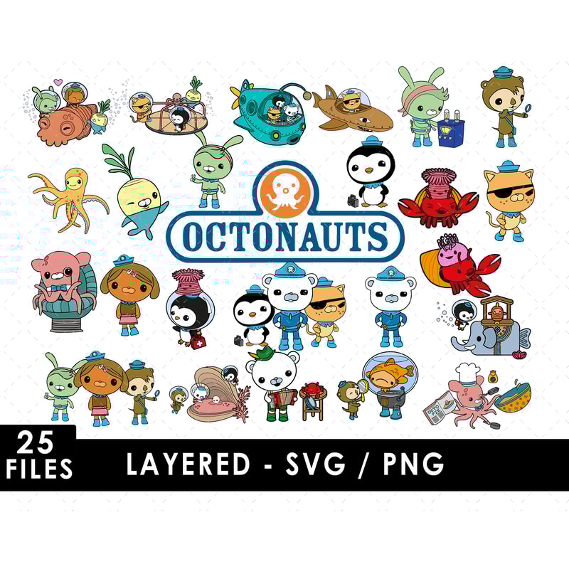 Octonauts SVG Files Octonauts PNG Files Vector PNG Images SVG Cut Files for Cricut Clipart Bundl
