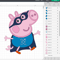 Peppa Pig SVG Files Peppa Pig PNG Files Vector PNG Images SVG Cut Files for Cricut Clipart Bundl