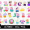 Peppa Pig SVG Files Peppa Pig PNG Files Vector PNG Images SVG Cut Files for Cricut Clipart Bundl