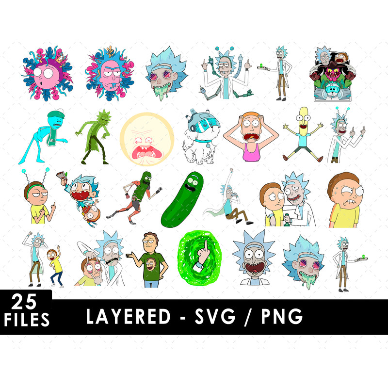 Rick and Morty SVG Files Rick and Morty PNG Files Vector PNG Images SVG Cut Files for Cricut Cli
