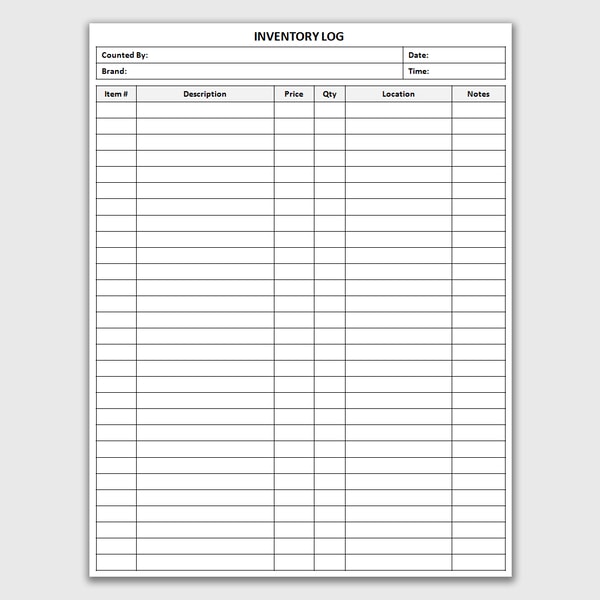 Printable Inventory Log, Inventory Tracker, Inventory Manage | Inspire ...