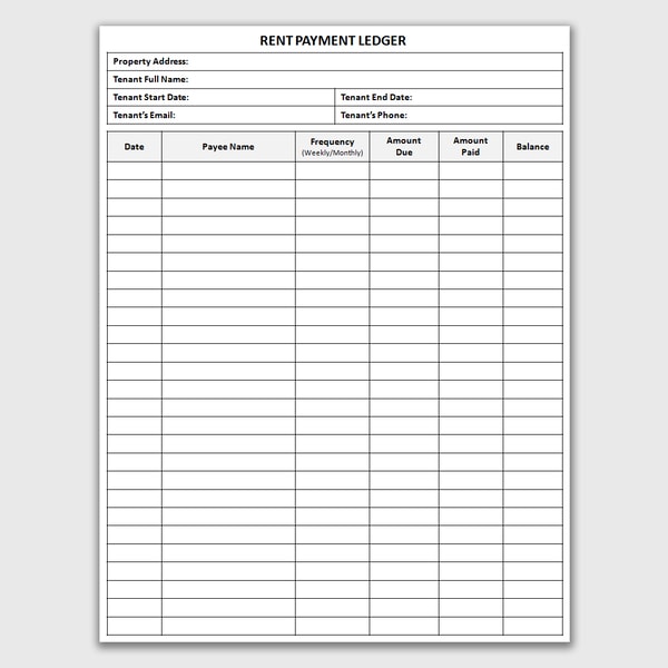 Weekend Rent Record Table Printable Rent Payment Ledger, Rental Payment Tracker, Rent | Inspire ...