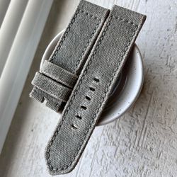 Grey vintage canvas double rolled strap