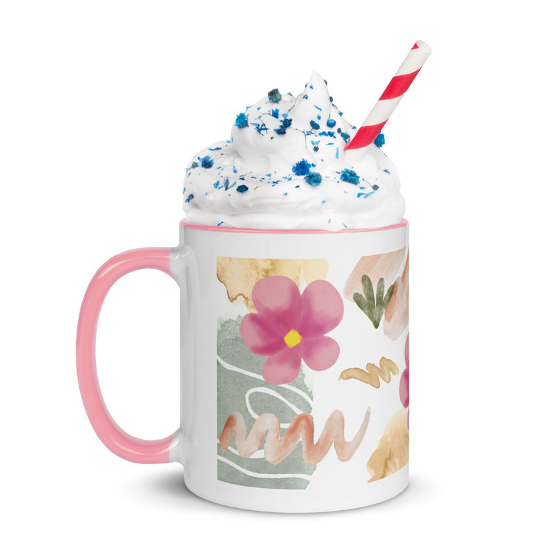Flowers Coffee Mug With Color Inside 2