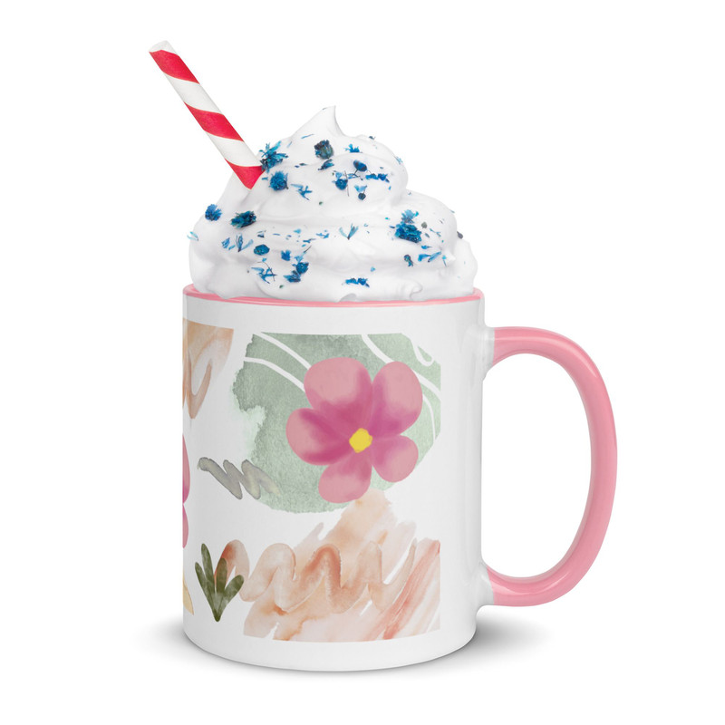 Flowers Coffee Mug With Color Inside 1