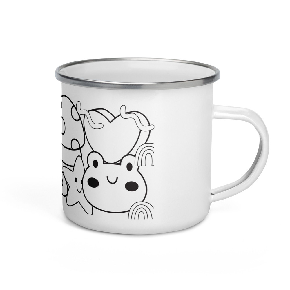 Black And White Graphics Enamel Mug 3