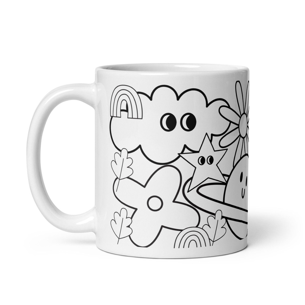 Black Graphics White Glossy Mug 1