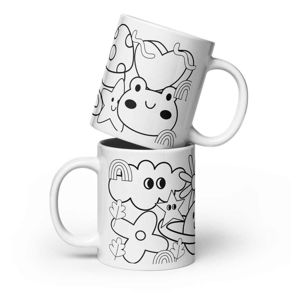 Black Graphics White Glossy Mug 2