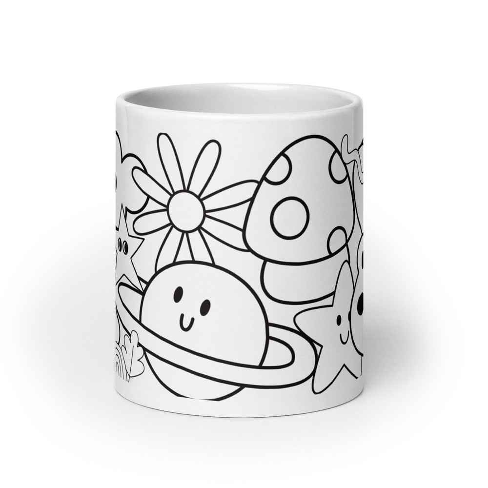Black Graphics White Glossy Mug 3