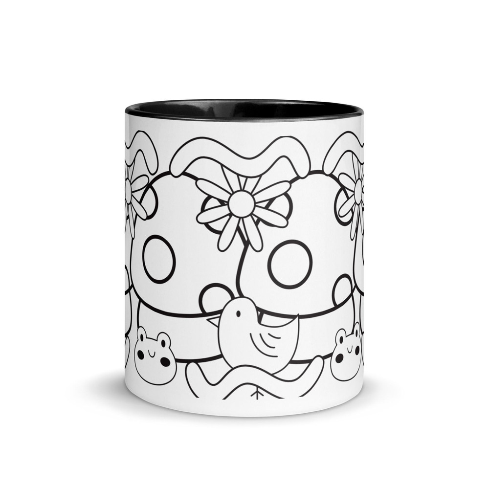 Black And White Graphics Mug With Color Inside 10