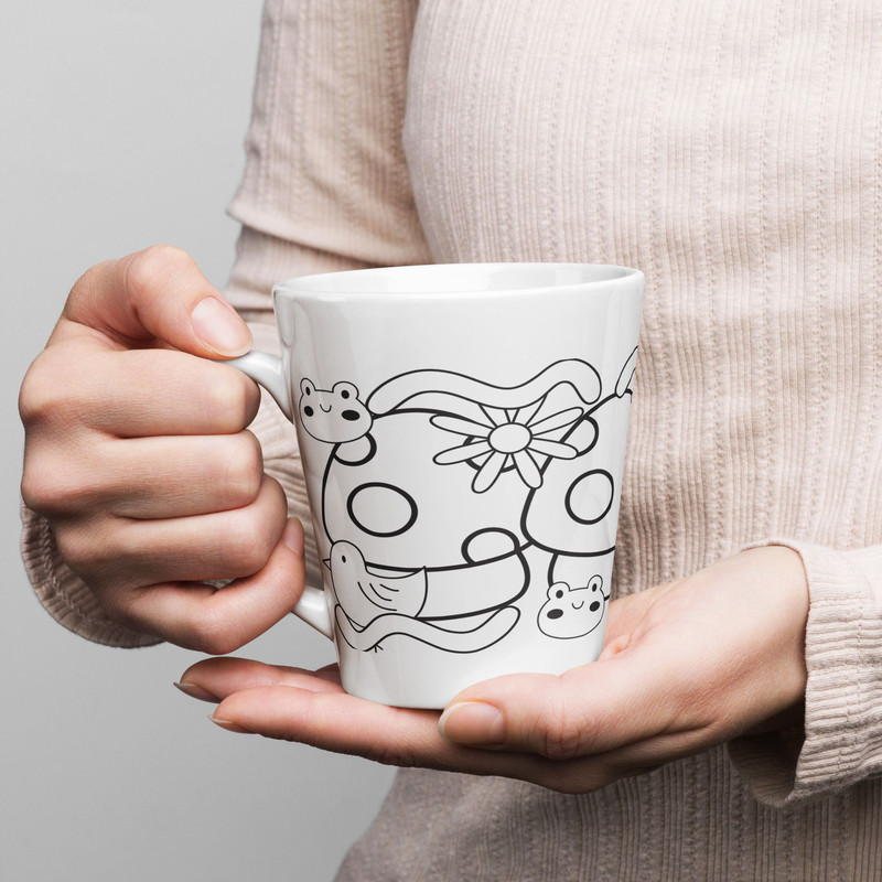 Black And White Graphics Latte Mug 0