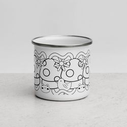 Black and White Graphics 2 Enamel Mug