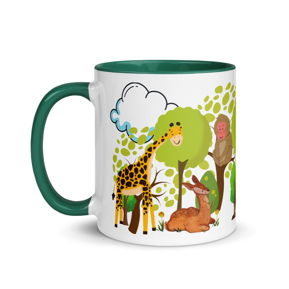 Forest Jungle Animals Mug With Color Inside 2