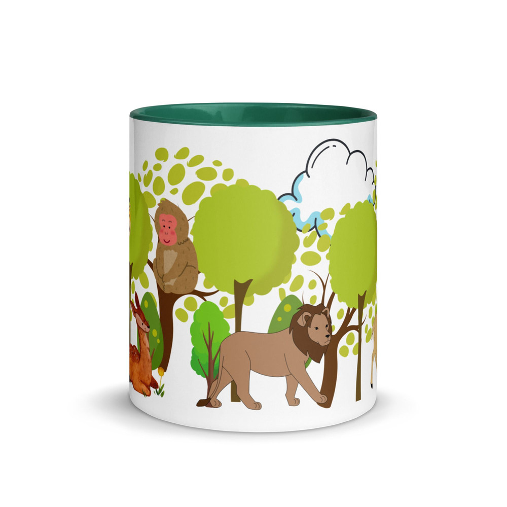 Forest Jungle Animals Mug With Color Inside 3