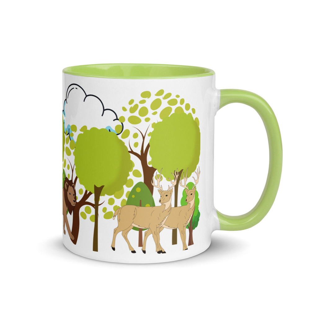 Forest Jungle Animals Mug With Color Inside 5