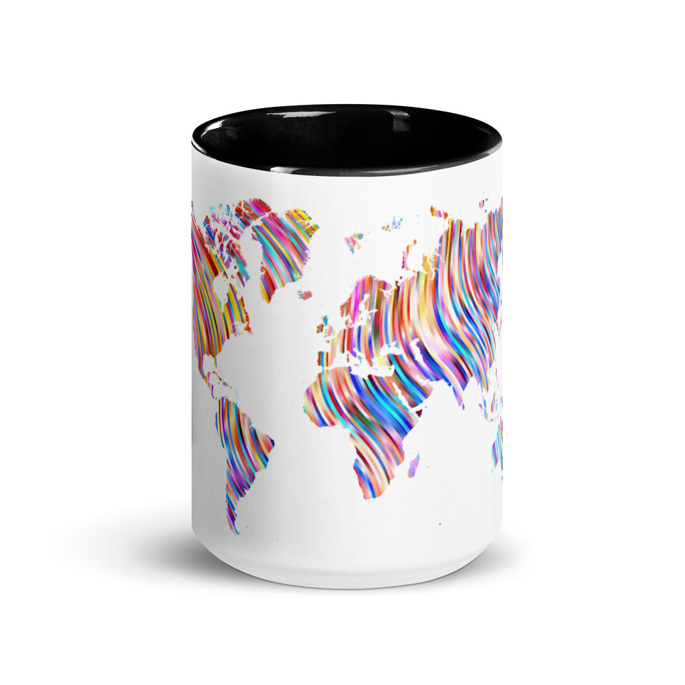 World Map Mug With Color Inside 0
