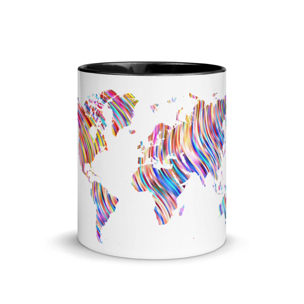 World Map Mug With Color Inside 5