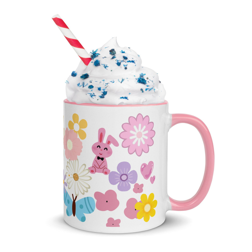 Flowers Mug With Color Inside 4