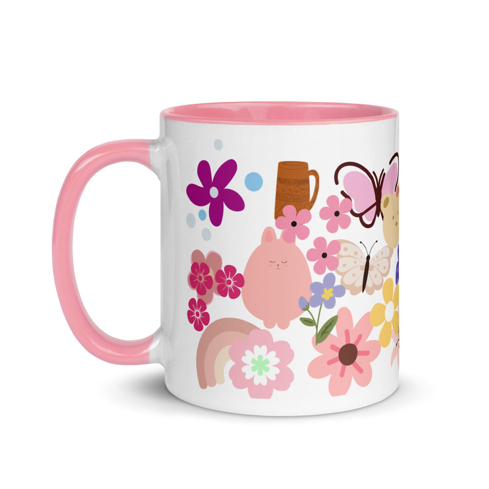 Flowers Mug With Color Inside 5