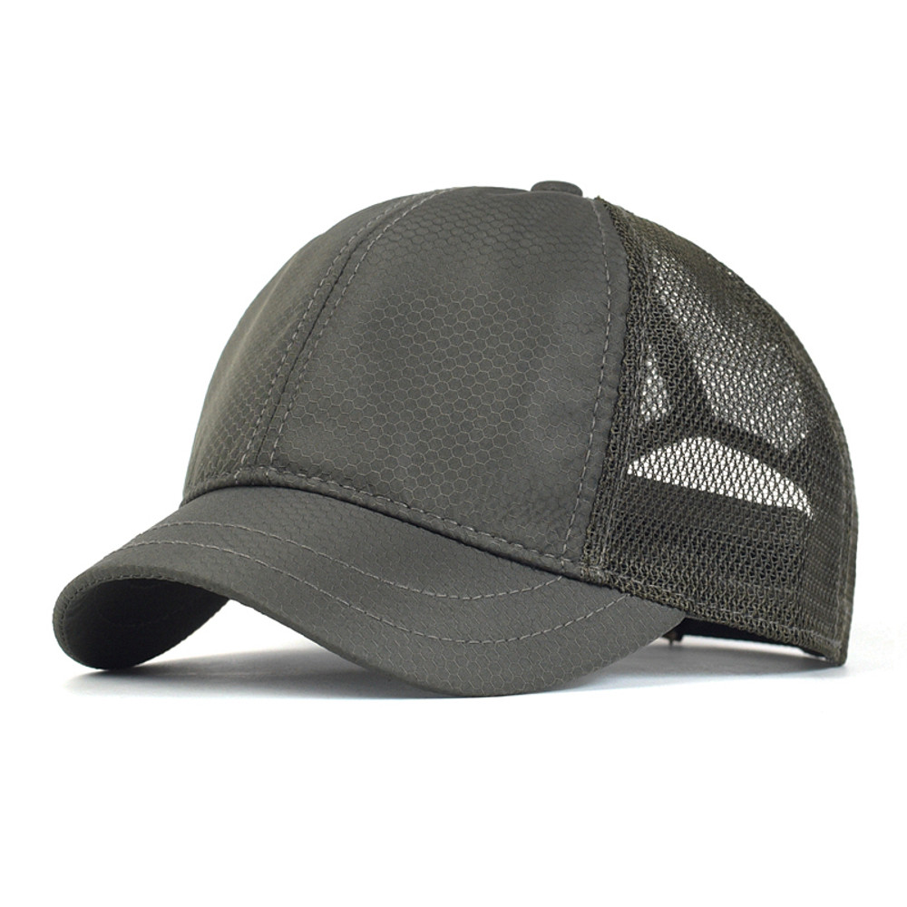 Adjustable Solid Trucker Style Low Profile Caps Summer Mesh Short Brim Baseball Cap Men Women Breat 0