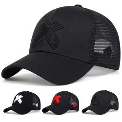 spring summer outdoor adjustable casual hats, unisex x letter embroidery baseball net caps, sports golf sunscreen cap