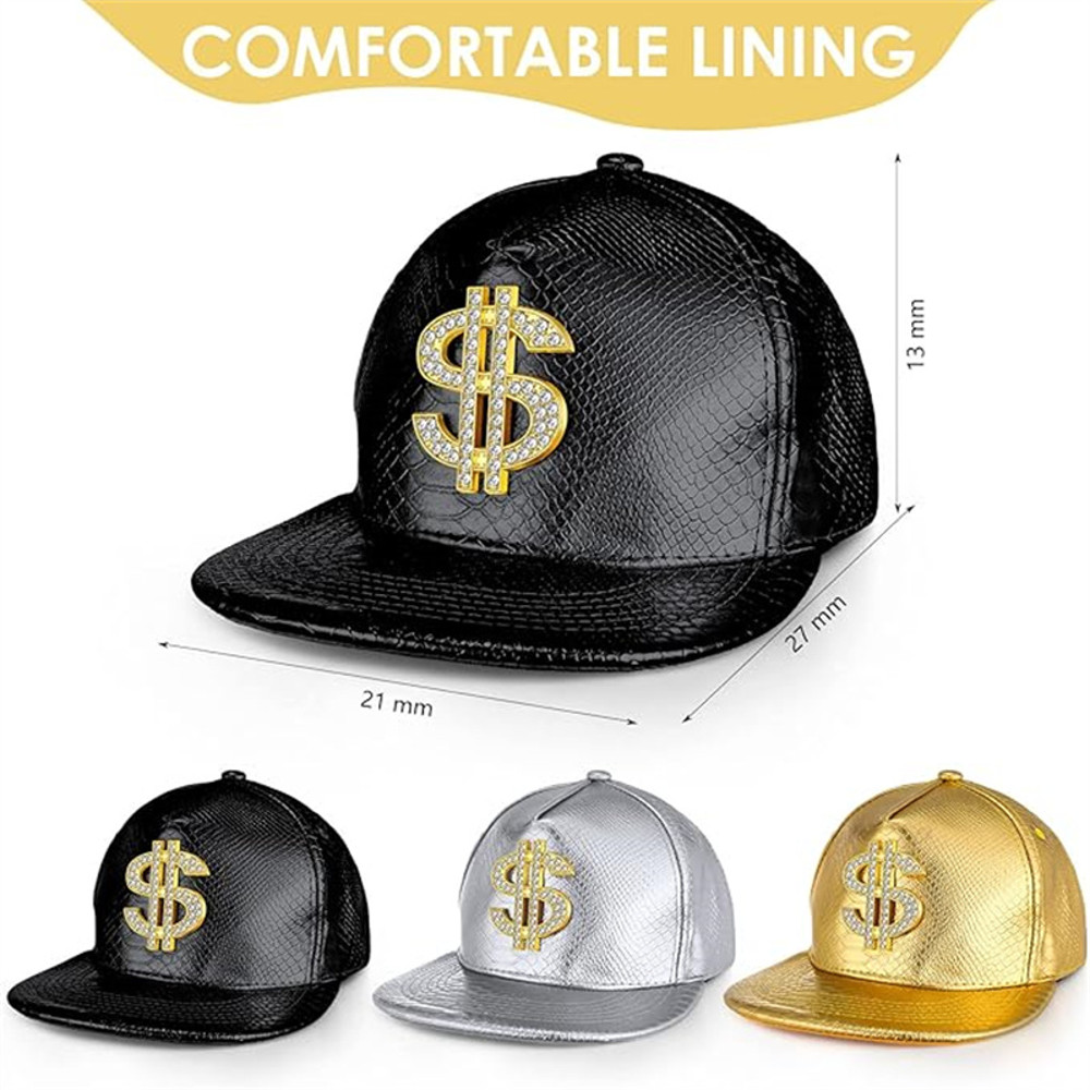 Flat Brim Hip Hop Caps Crocodile Pattern Metal Label Street Dance Fashion Hat Break Dancing Fitted 1