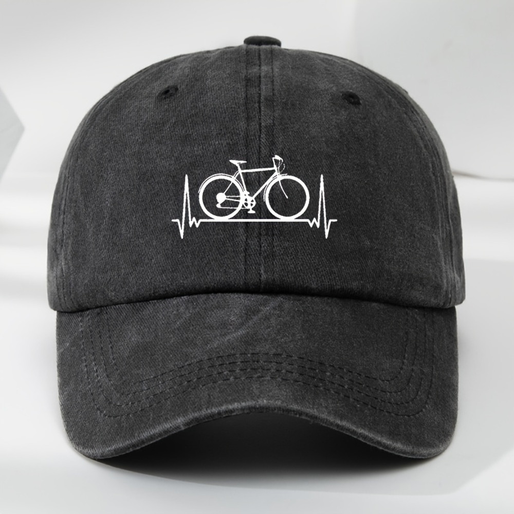 Unisex Baseball Cap with Bicycle Prints for Outdoor Sports, Casual Wear, Sun Protection, Adjustable Summer Hat